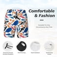 thumbnail image 4 of Kdxio Cute Sea Animals Print Men's Swim Trunks with Compression Liner 7 Inch Inseam Quick Dry Swim Shorts, 4 of 7