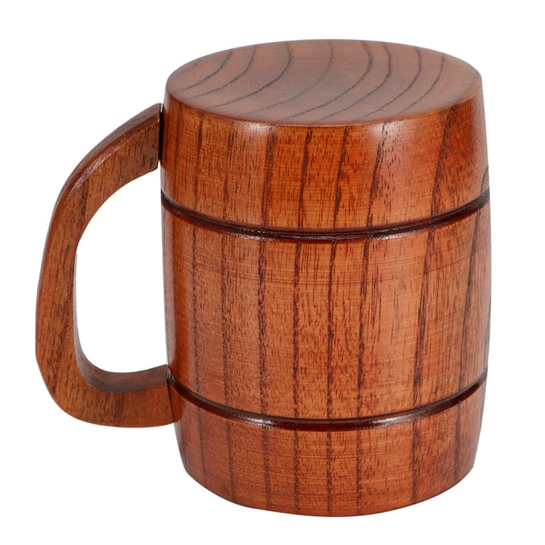 CNMF Wooden Beer Mug With Handle Water Wine Tea Coffee Drink Cups  Dinnerware Kitchen Supply,Drinking Cup,Cups 