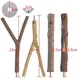 thumbnail image 4 of Juego de 4 perchas para pájaros, perchas tipo jaula, juguetes de madera para pájaros, juguetes para periquitos, accesorios, 2 formas, con 8 arandelas y 4 tuercas de mariposa, para loros y pájaros, 4 of 5