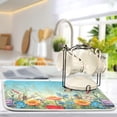 thumbnail image 5 of Colorful Flower Dish Drying Mat, Absorbent Microfiber Pad Protector For Kitchen Counter Top Mat Dish Drainboard 16x18in, 5 of 7