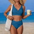 thumbnail image 2 of Women's Two Piece High Waisted Bikini Set Tummy Control Swimsuit Full Coverage Bathing Suit Green M, 2 of 6