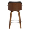 thumbnail image 7 of Alec 26" Counter Height Swivel Brown Faux Leather and Walnut Wood Bar Stool, 7 of 7