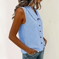 thumbnail image 4 of GigrtiJin Tank Tops for Womens Trendy Plaid Button Down Shirts Solid Color Casual Going Out Sleeveless Collared Tank Tops, 4 of 5