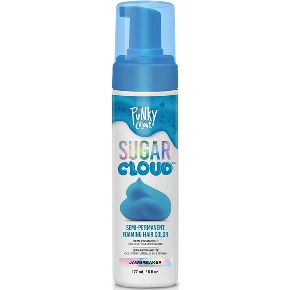 Punky Sugar Cloud Foam Hair Dye, Easy-to-Apply Semi-Permanent Hair Color, Jawbreaker, Blue 6 fl oz