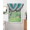 thumbnail image 2 of Teal Grey Ombre Sheer Waterfall Valance Curtains for Window, Turquoise Gradient Modern Abstract Art Rod Pocket Sheer Topper Swag Curtains for Living Room, Kitchen 38.5"W x 47.2"L, 1 Panel, 2 of 7