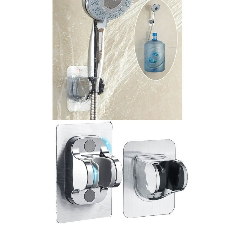 1pc Shower Head Holder Wall Mount Adhesive Adjustable Handheld Shower Wand  Holder No Drilling Wall Mount Bracket