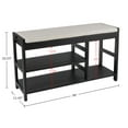 thumbnail image 6 of Lavish Home 3-Tier Shoe Bench with Cushioned Seat for Entryway (Black), 6 of 7
