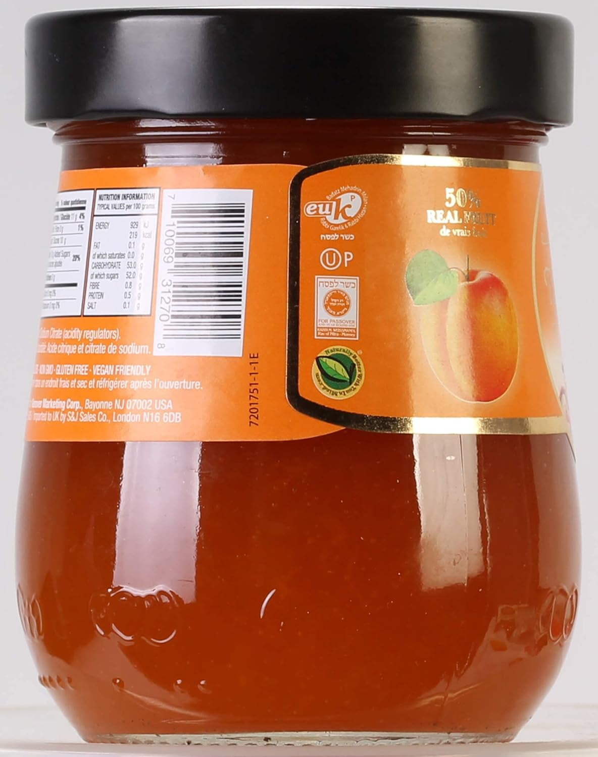 Tuscanini Premium Italian Apricot Preserves, 11.64 oz Jar (3 Pack) 50% Real Fruit | Spreadable Fruit Jam | No High Fructose Corn Syrup | No Preservatives | Non GMO | Gluten Free