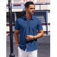 thumbnail image 4 of COOFANDY Mens Button up Short Sleeve Shirt Button Down Dress Shirts Solid Stretch Dress Shirt for Men, 4 of 6