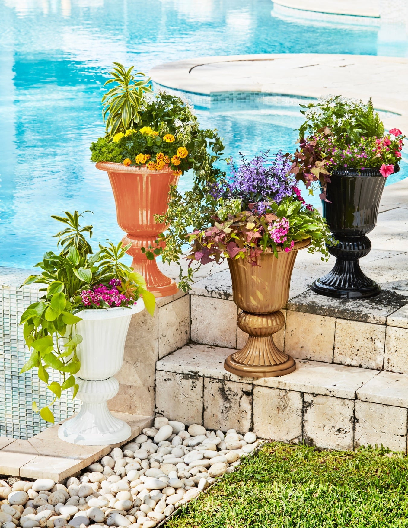 BrylaneHome Embry Urn Plastic Planter 14.5"W x 20"H