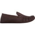 thumbnail image 4 of SNUGRUGS Mens Ronnie Suede Moccasin Slippers with Wool Inner and Suede Sole - Dark Brown - US 12, 4 of 7