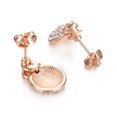 thumbnail image 7 of Yoursfs Round CZ Pave Stud Earrings For Women Rose Gold Plated Dainty Cubic Zirconia Wedding Crystal Fake Ear Jewelry, 7 of 7