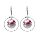 thumbnail image 1 of Luna Roja estilo chino acuarela Los pendientes cuelgan del aro de la joyería del círculo de la gota Unbranded M, 1 of 3
