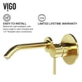 thumbnail image 3 of VIGO Olus Single Handle Wall Mount Bathroom Faucet in Matte Brushed Gold, 3 of 11