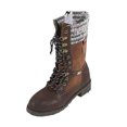 thumbnail image 2 of Tejiojio Fall Clearance Autumn And Winter New Woolen Side Zipper Mid-tube Boots Round Toe Low-heel Knight Boots, 2 of 9