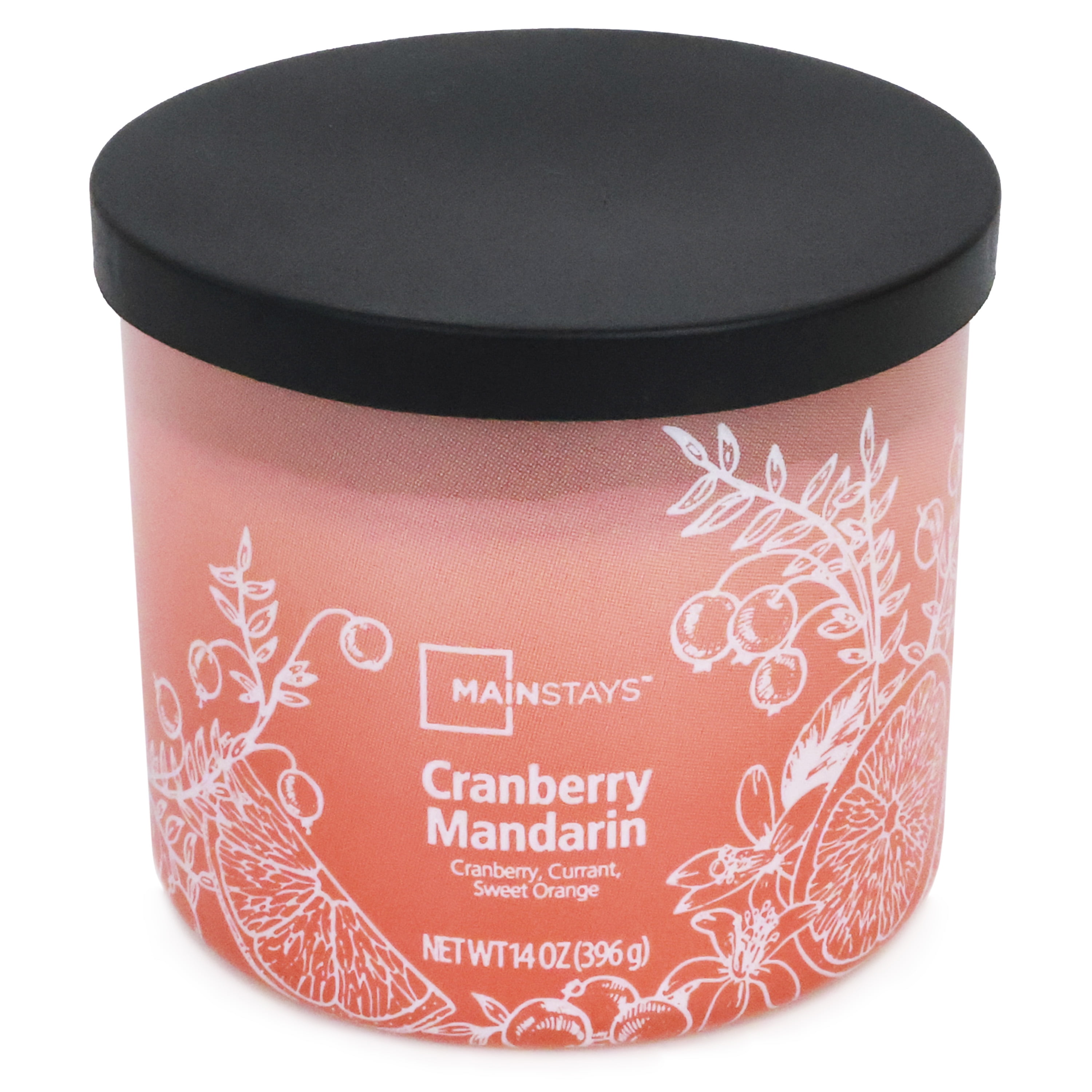 Mainstays 3-Wick Ombre Wrap Cranberry Mandarin Candle, 14-Ounce