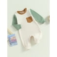 thumbnail image 3 of Bagilaanoe Newborn Baby Boy Girl Jumpsuits Contrast Color Long Sleeve Bodysuits 3M 6M 12M 18M 24M Infant Casual One Piece Rompers, 3 of 8