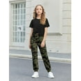 thumbnail image 2 of Oudiya Girls Summer Clothing Set Short Sleeve Crop Top and Sweatpants Dance Clothes Gift with Fashion Black Camouflage for 4-13Y, 2 of 7