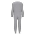 thumbnail image 3 of Women's Jumpsuits Fall Long Sleeve Rompers One Piece Outfits For Women 2025 Button up Lounge Wear, 3 of 4