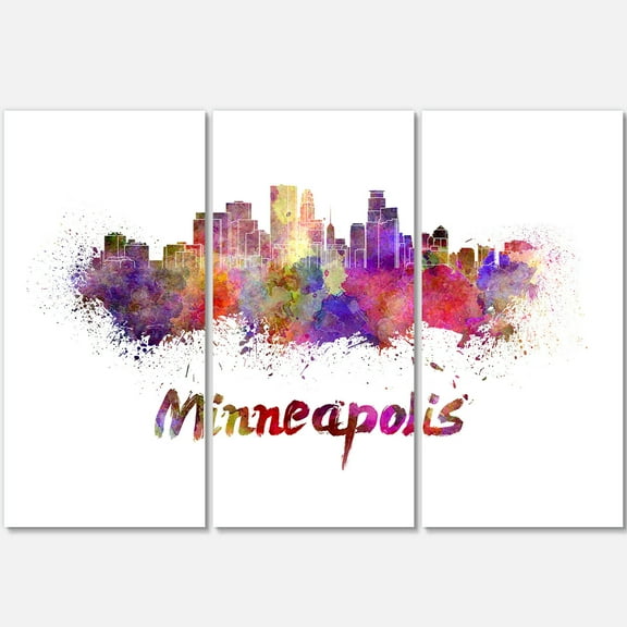Designart 'Minneapolis Skyline ' Multipanel Cityscape Metal Wall Art