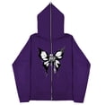 thumbnail image 4 of Sudaderas informales con mariposas Y2k oscuras europeas y americanas para hombres y mujeres, sudaderas con capucha góticas para parejas, sudadera con cremallera de gran tamaño Harajuku, 4 of 5
