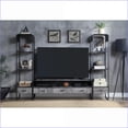 thumbnail image 2 of Modern Side Pier TV Stand Slate Gray with Drawer & Shelves 16Wx14Dx66H | Gray | Modern, 2 of 5