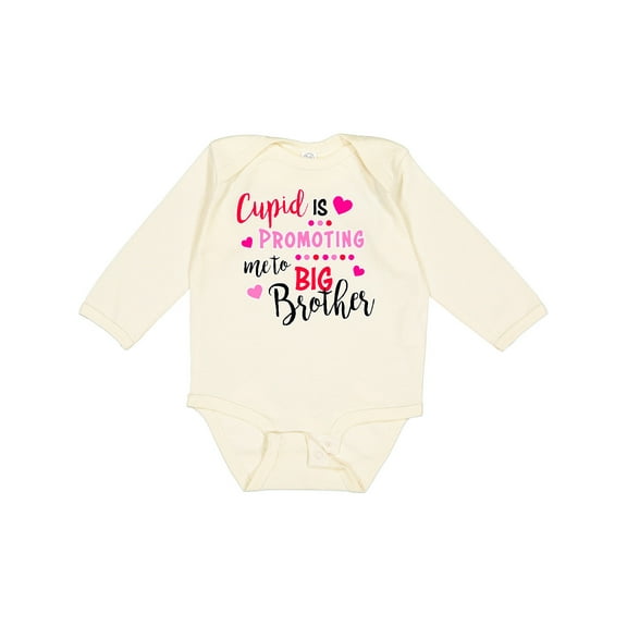 Inktastic Cupid is Promoting Me to Big Brother Boys Long Sleeve Baby Bodysuit