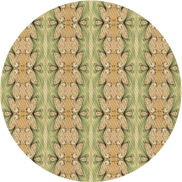 Ahgly Company Tapis d'Intérieur Lavable en Machine Carré Transitionnel Brun Doré Foncé, 3 Pieds Carré
