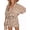 Khaki, variant on Women'S Summer Romper Lace Up Printed Half Sleeves Casual Wide Leg Mini One-Piece Jumpsuit Green XL