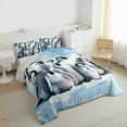thumbnail image 3 of jejeloiu Cute Penguin Full Size Comforter Sets,Wild Animal Bedding Comforter Set,Gray Blue Bedding Sets For Boys Girls,Luxury Bedroom Decor Reversible,3 Pieces, 3 of 8