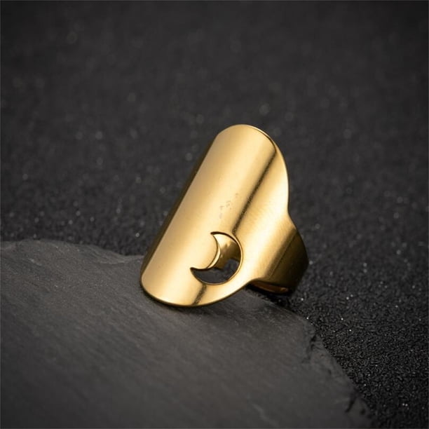 Fiudx Anillo de Apertura Dorado para Mujer, Conjunto de Joyería de Cobre Ajustable, Elegante Accesorio de Moda, Regalo para Ella, Empaque de Opp de 2 Piezas.