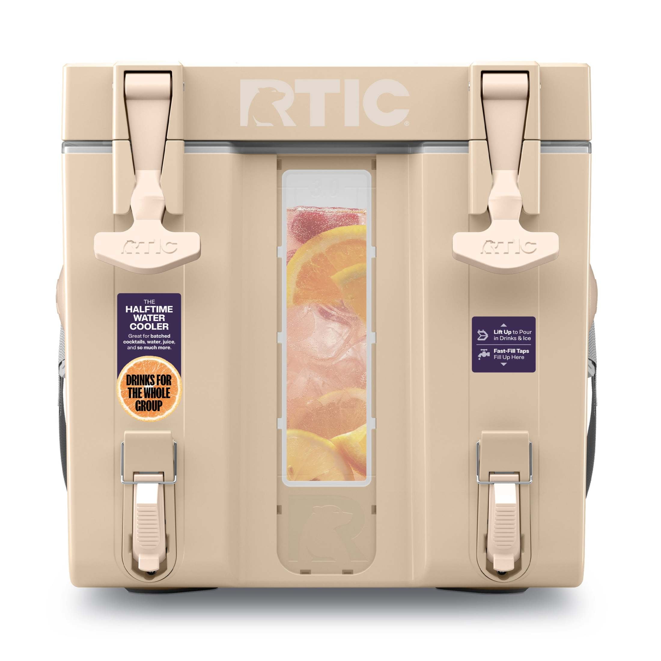 RTIC Halftime Water Cooler, 3 Gallon Hard-Sided Water Cooler, Beach
