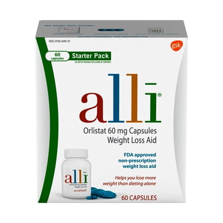 Alli Orlistat 60 mg Capsules Weight Loss Aid Starter Pack Capsules  60 Ea  2 Pack