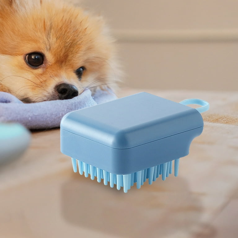 Dog Bath Brush,Rubber Dog Shampoo Grooming Brush, Silicone Dog Shower Wash Curry Brush, for Short Long Haired Dogs Cats Massage Comb, Soft Shedding