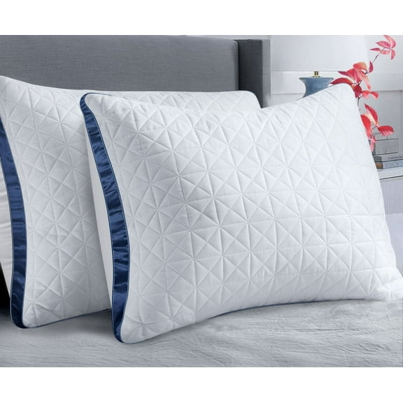 Slybear Pillows Queen Size Set of 2, Queen Pillows 2 Pack, Cooling Hotel Luxury Pillow for Bed Sleeping, Supportive Breathable Down Alternative Gusseted Pillow for Side Stomach or Back Sleepers