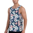 thumbnail image 2 of Gukieu Flowers Print Men's Quick Dry Fitness Vest, Round Neck Sleeveless Fitness Bodybuilding Top-Small, 2 of 7