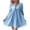 XQNR1-Sky Blue, variant on Women's V Neck Mini Dresses Short Sleeve Tie A-Line Babydoll Dresses Summer Loose Fit Party Dress Casual Beach Vacation Dress