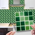 thumbnail image 3 of Monstrate Azulejo de mosaico verde Retro 3D, pegatina para pelar y pegar, azulejo para cocina, hogar, Decoración del hogar Monstrate HA018869-00, 3 of 6