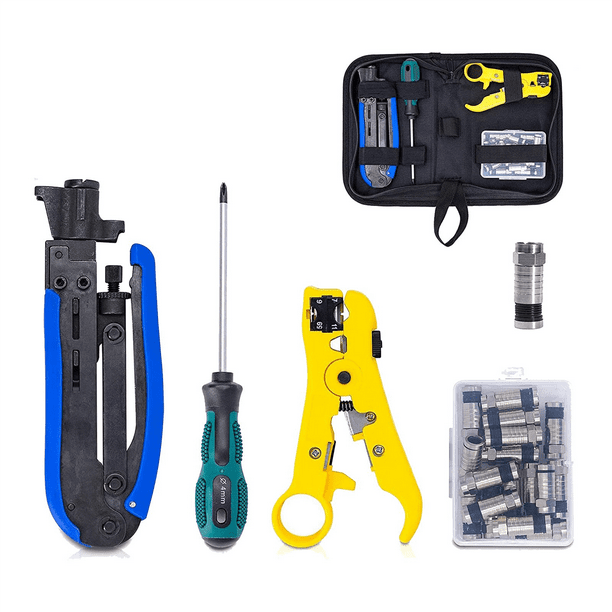 Coax Compression Tool Kit Coax Crimper and Rg6 Crimping Tool with 20