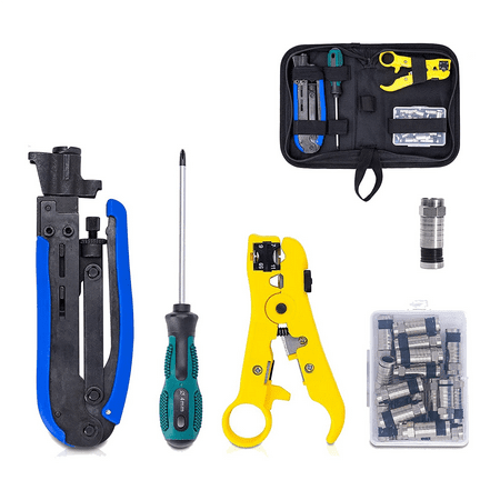 

Compression Tool Kit Crimper and Rg6 Crimping Tool with 20 PCS F Compression Connectors