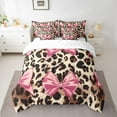 thumbnail image 3 of Homewish Cute Cartoon Bowtie 7-Piece Twin Bedding Sets,Cheetah Pattern Bedding Comforter Set,Pink Brown Beige Sheet Sets For Girl Kids,Luxury Bedroom Decor Reversible, 3 of 9