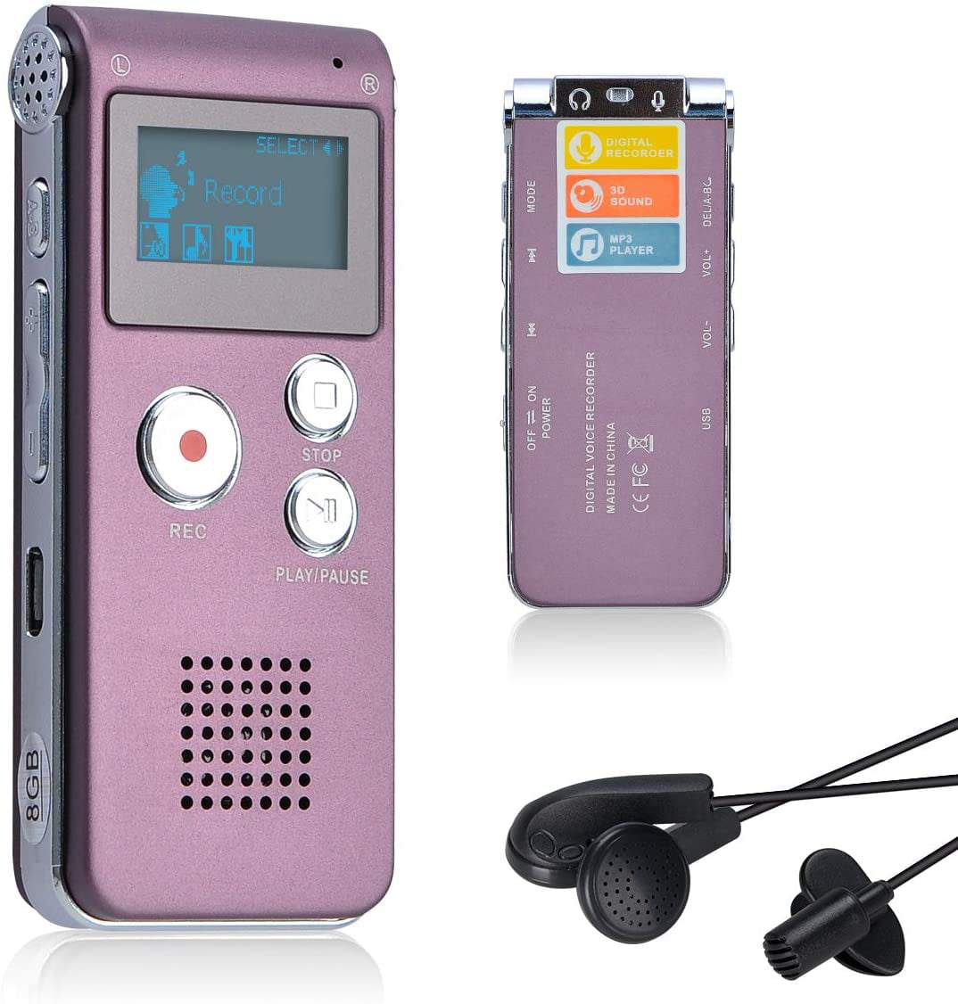 Digital Diktiergerät Aufnahmegerät Audio Sound Voice Recorder MP3 Player 8G X6L2 