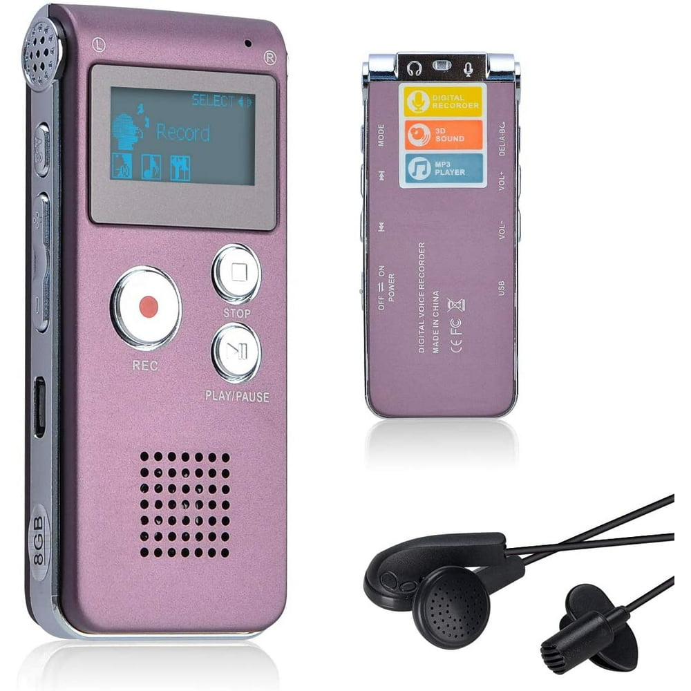 8GB Digital Audio Voice Recorder Portable MP3 Music Player