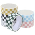 thumbnail image 3 of rollos de cinta washi de cuadrícula decorativa para scrapbooking, bricolaje, colores variados, 3 of 6