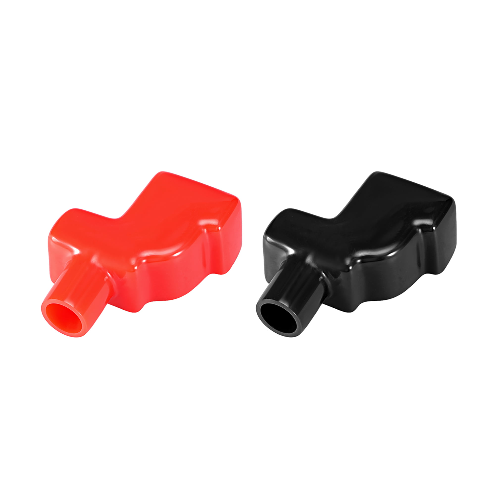 Flexible Battery Terminal Rubber Protector Cover for 14mm Cable Red Black 1 Pair 