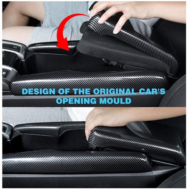 Couvercle de console centrale d'accoudoir en cuir noir pour Honda Civi