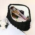 thumbnail image 2 of Unique Bargains Bubble Cloud Cosmetic Bag Zipper Checkered Makeup Bags for Lipsticks Black, 2 of 7