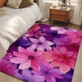 thumbnail image 4 of Area Rugs for Living Room Bedroom, Watercolor Flowers 4'x6' Rug Washable Carpet Runner Indoor Outdoor, Spring Floral Vintage Pink Purple Non Slip Accent Floor Mats Rug for Kitchen, Office, 4 of 8
