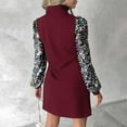 thumbnail image 4 of AherBiu Robe d'Affaires Décontractée pour Femmes, Paillettes, Maille, Manches Longues, Col Montant, Robe Courte Ajustée pour Dames, 4 of 7