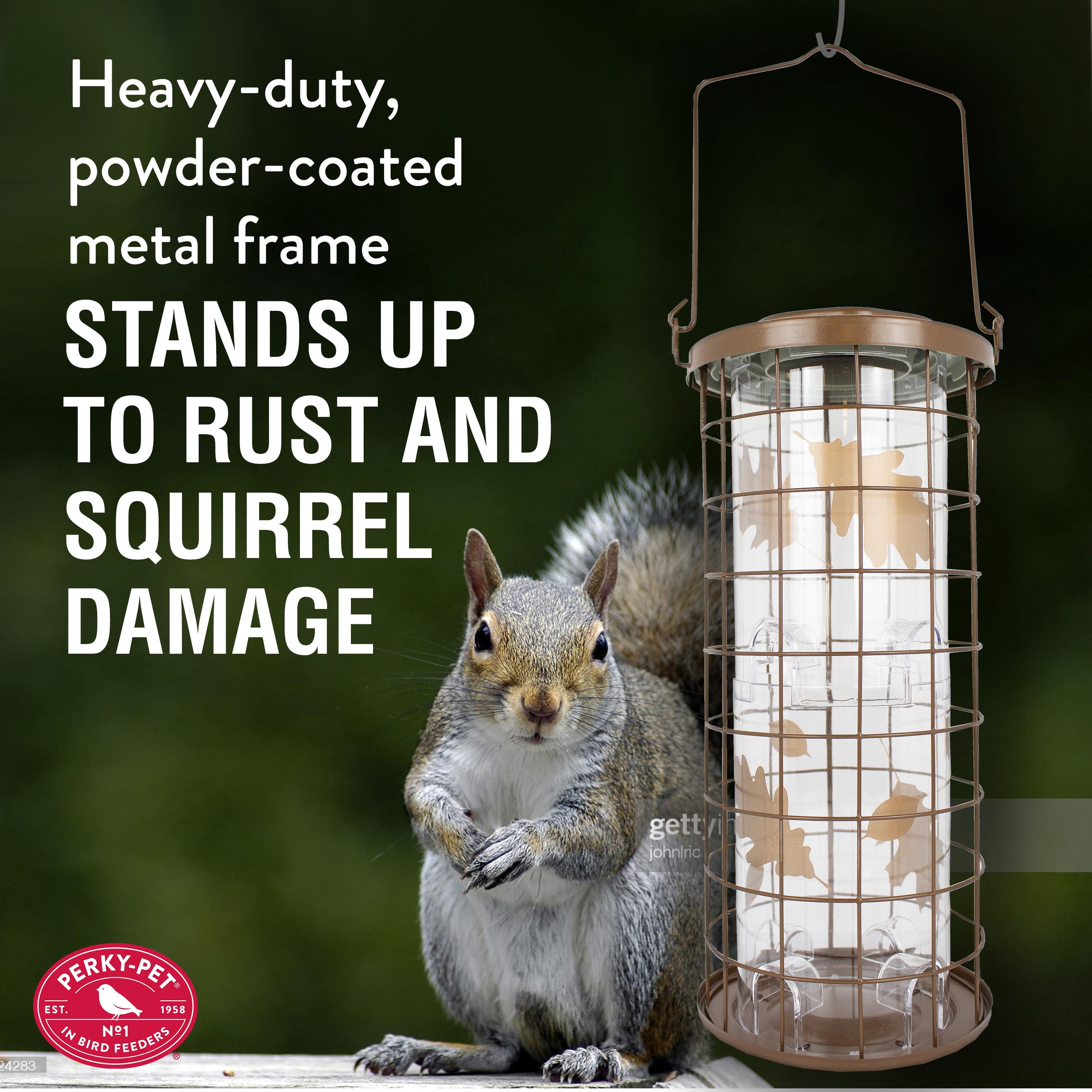 Perky-Pet Brass Squirrel Stumper Wild Bird Tube Feeder - 3 lb Capacity